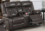 Avaline Dark Brown Gel Leatherette Manual Recliner Loveseat