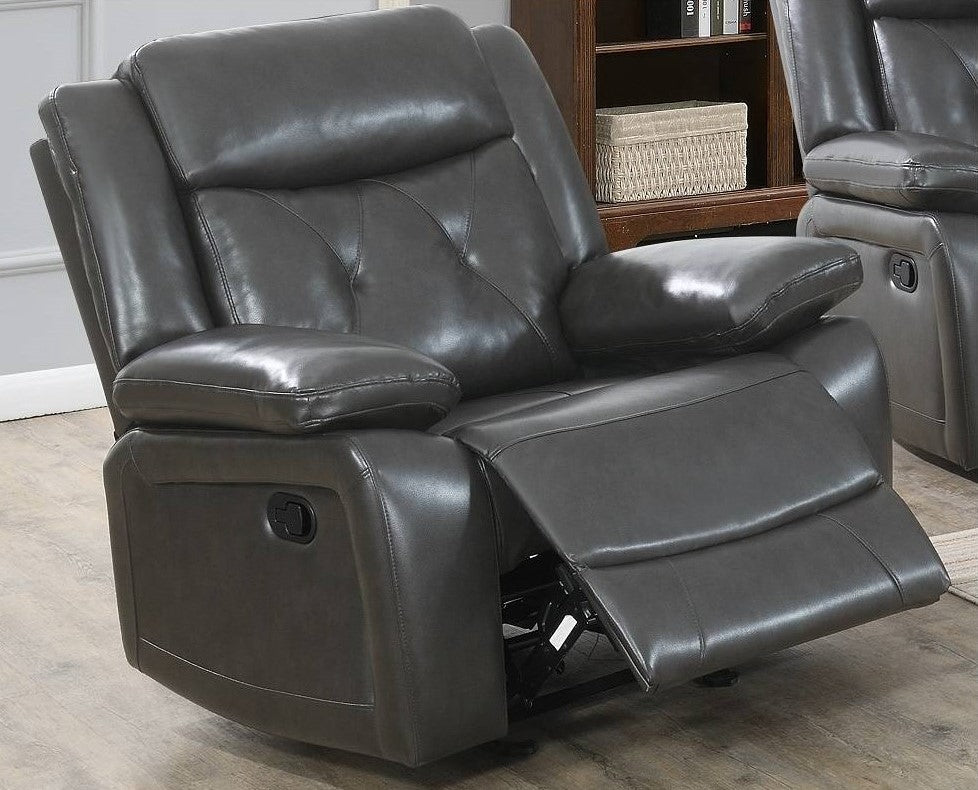 Avaline Grey Gel Leatherette Manual Recliner