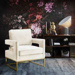 Avery Cream Velvet Accent Chair