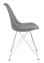 Aviana 2 Grey Plastic/Chrome Finish Metal Side Chairs