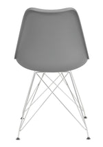 Aviana 2 Grey Plastic/Chrome Finish Metal Side Chairs