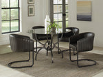 Aviano 5-Pc Clear Glass/Gunmetal Metal Dining Table Set