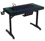 Avoca Black Glass/Steel Gaming Desk