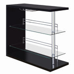 Avra Contemporary Glossy Black Wood Bar Unit