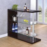 Avra Contemporary Glossy Cappuccino Wood Bar Unit