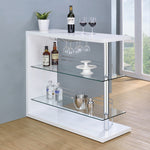 Avra Contemporary Glossy White Wood Bar Unit