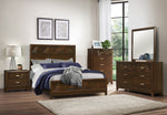 Aziel Walnut Wood 2-Drawer Nightstand