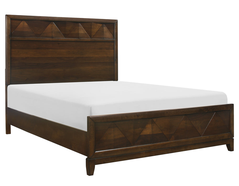 Aziel Walnut Wood King Bed