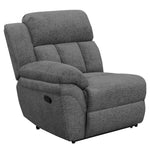 Bahrain 3-Pc Charcoal Chenille Manual Recliner Loveseat