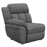 Bahrain 3-Pc Charcoal Chenille Power Recliner Loveseat