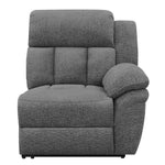 Bahrain 6-Pc Charcoal Chenille Power Recliner Sectional