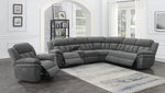 Bahrain 6-Pc Charcoal Chenille Power Recliner Sectional