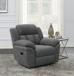 Bahrain Charcoal Chenille Manual Glider Recliner