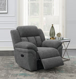 Bahrain Charcoal Chenille Manual Glider Recliner