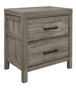 Bainbridge Weathered Gray Wood 2-Drawer Nightstand