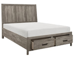 Bainbridge Weathered Gray Wood Cal King Bed w/Storage