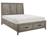 Bainbridge Weathered Gray Wood Queen Bed with Storage