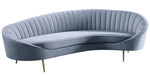 Ballard Light Gray Velvet Channel Tufted Sofa (Oversized)