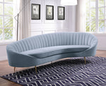 Ballard Light Gray Velvet Channel Tufted Sofa (Oversized)