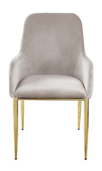 Barnard 2 Gray Velvet/Gold Metal Side Chairs