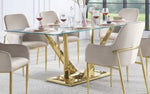 Barnard Clear Glass/Gold Finish Metal Dining Table