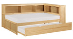 Bartly Natural Pine Finish Corner Twin Bed with Trundle