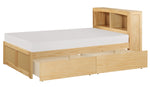 Bartly Natural Pine Finish Wood Twin Bed with Storage