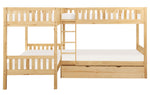 Bartly Natural Pine Quadruple Twin Bunk Bed w/ Trundle