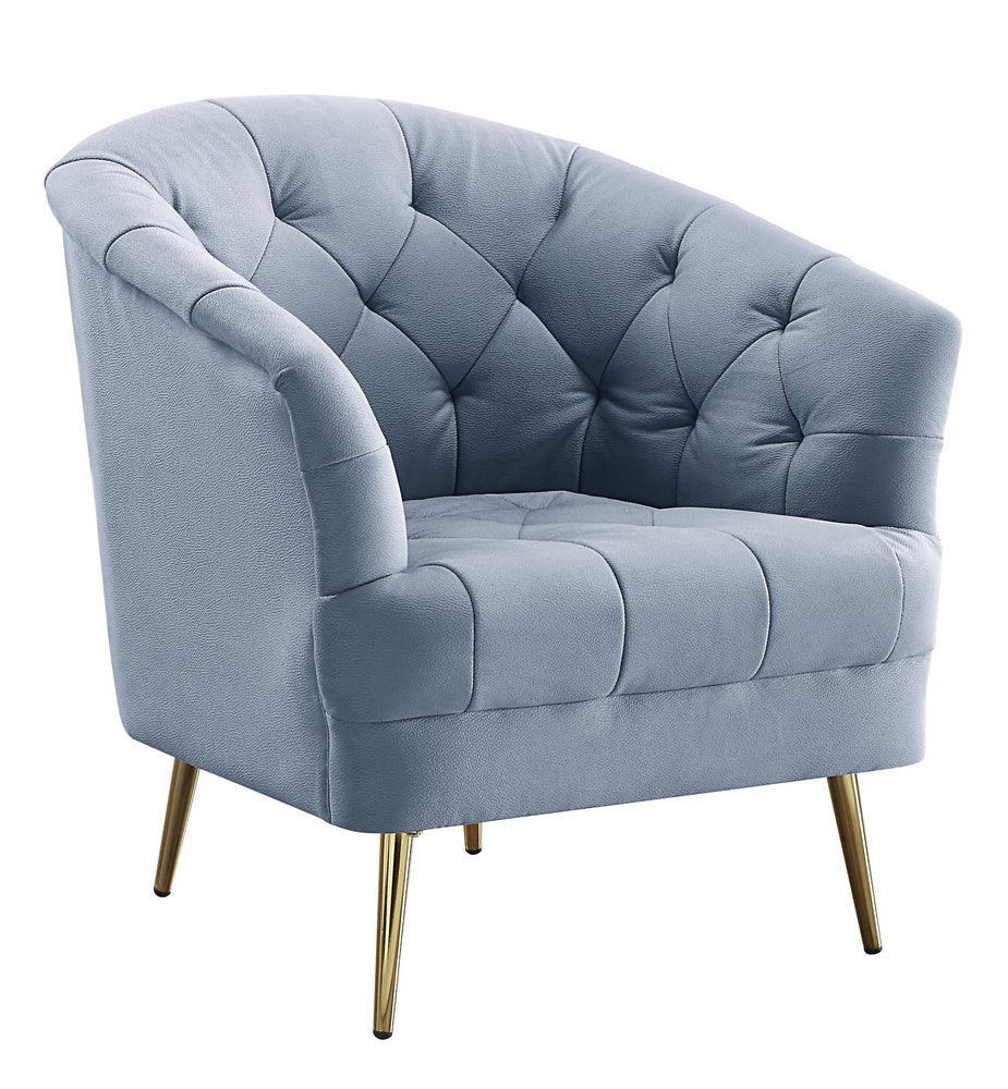 Bayram Light Gray Velvet Chair