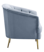 Bayram Light Gray Velvet Chair