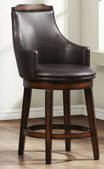 Bayshore 2 Medium Walnut Swivel Pub Height Chairs