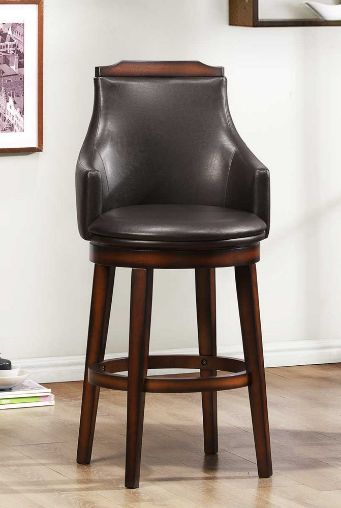 Bayshore 2 Medium Walnut Swivel Pub Height Chairs