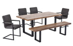 Bazely 6-Pc Natural/Grey Dining Table Set