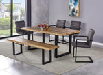 Bazely 6-Pc Natural/Grey Dining Table Set