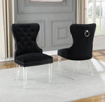 Beata 2 Black Velvet/Clear Acrylic Side Chairs