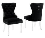 Beata 2 Black Velvet/Clear Acrylic Side Chairs