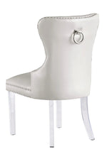 Beata 2 White Faux Leather/Clear Acryl Side Chairs