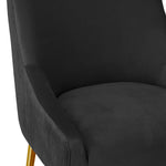 Beatrix Pleated Black Velvet/Gold Metal Bar Stool