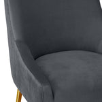 Beatrix Pleated Dark Grey Velvet/Gold Metal Bar Stool