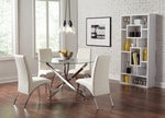 Beckham 2 White Leatherette/Chrome Metal Side Chairs