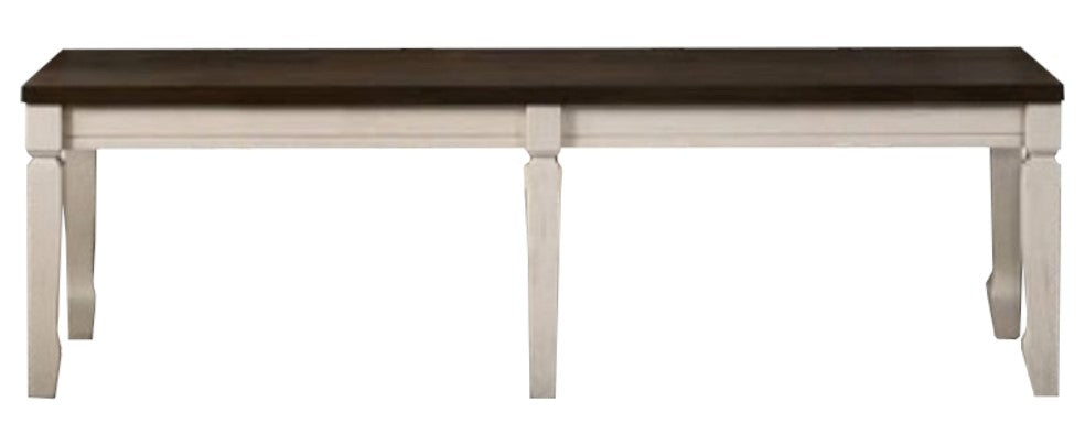 Belle Oak Cream Wood Dining Bench