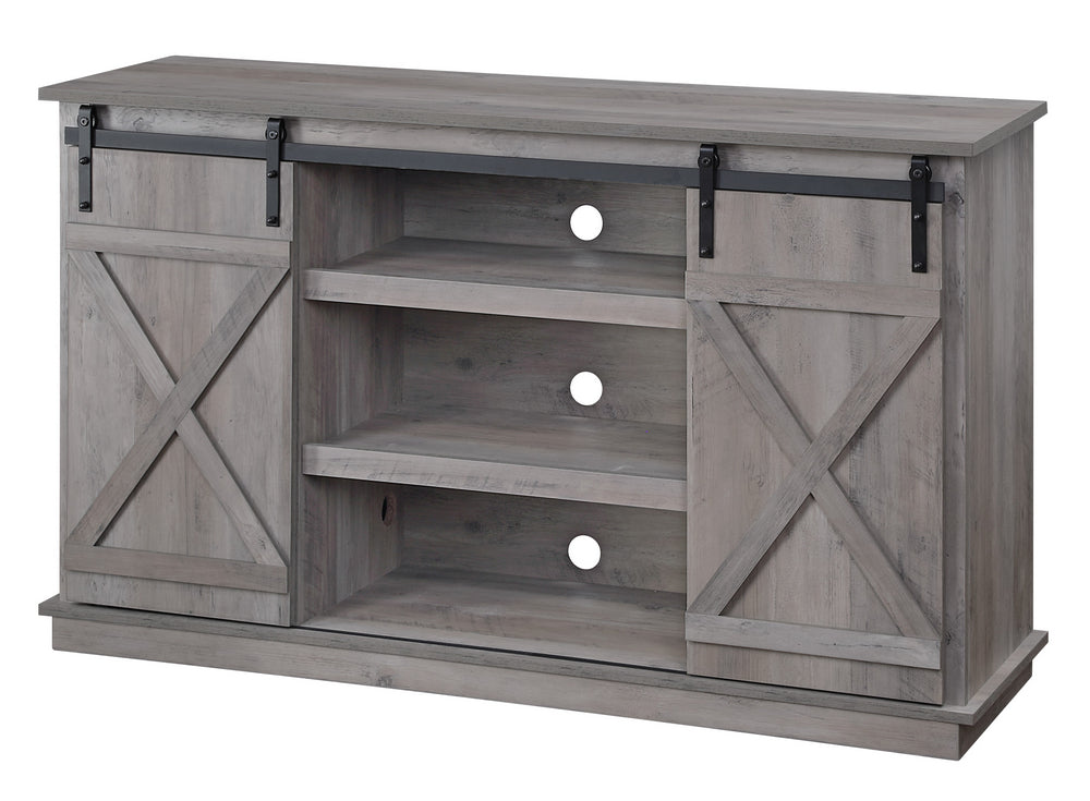 Bellona Oak Wood TV Stand with 2 Sliding Barn Doors