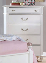 Belva White Wood 5-Drawer Chest