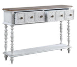 Bence Dark Charcoal/Antique White Wood Console Table