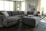 Ambee 3-Pc Slate Fabric LAF Sectional (Oversized)