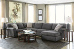 Ambee 3-Pc Slate Fabric RAF Sectional (Oversized)