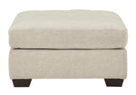 Falkirk Parchment Fabric Oversized Accent Ottoman