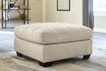 Falkirk Parchment Fabric Oversized Accent Ottoman