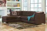 Maier 2-Pc Walnut Fabric LAF Sectional Sofa