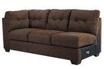 Maier 2-Pc Walnut Fabric RAF Sectional Sofa